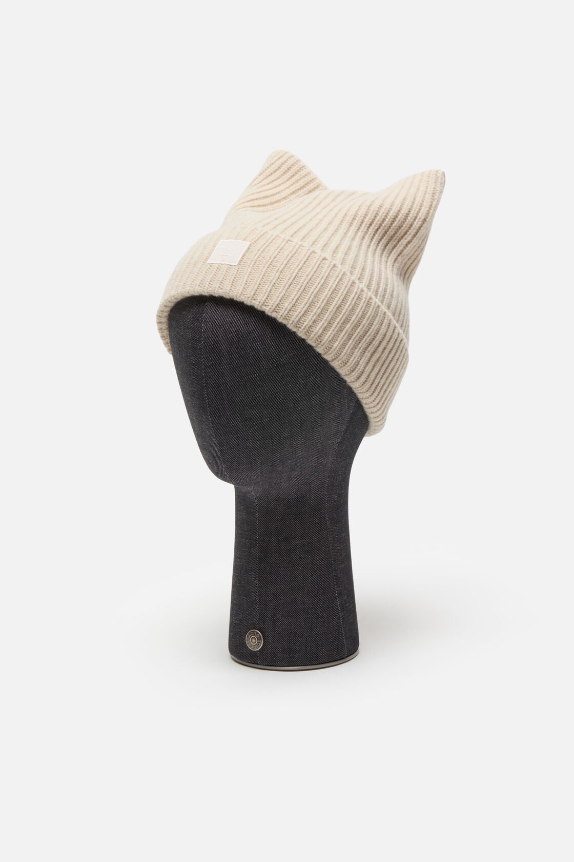 Face logo square beanie - Oatmeal melange