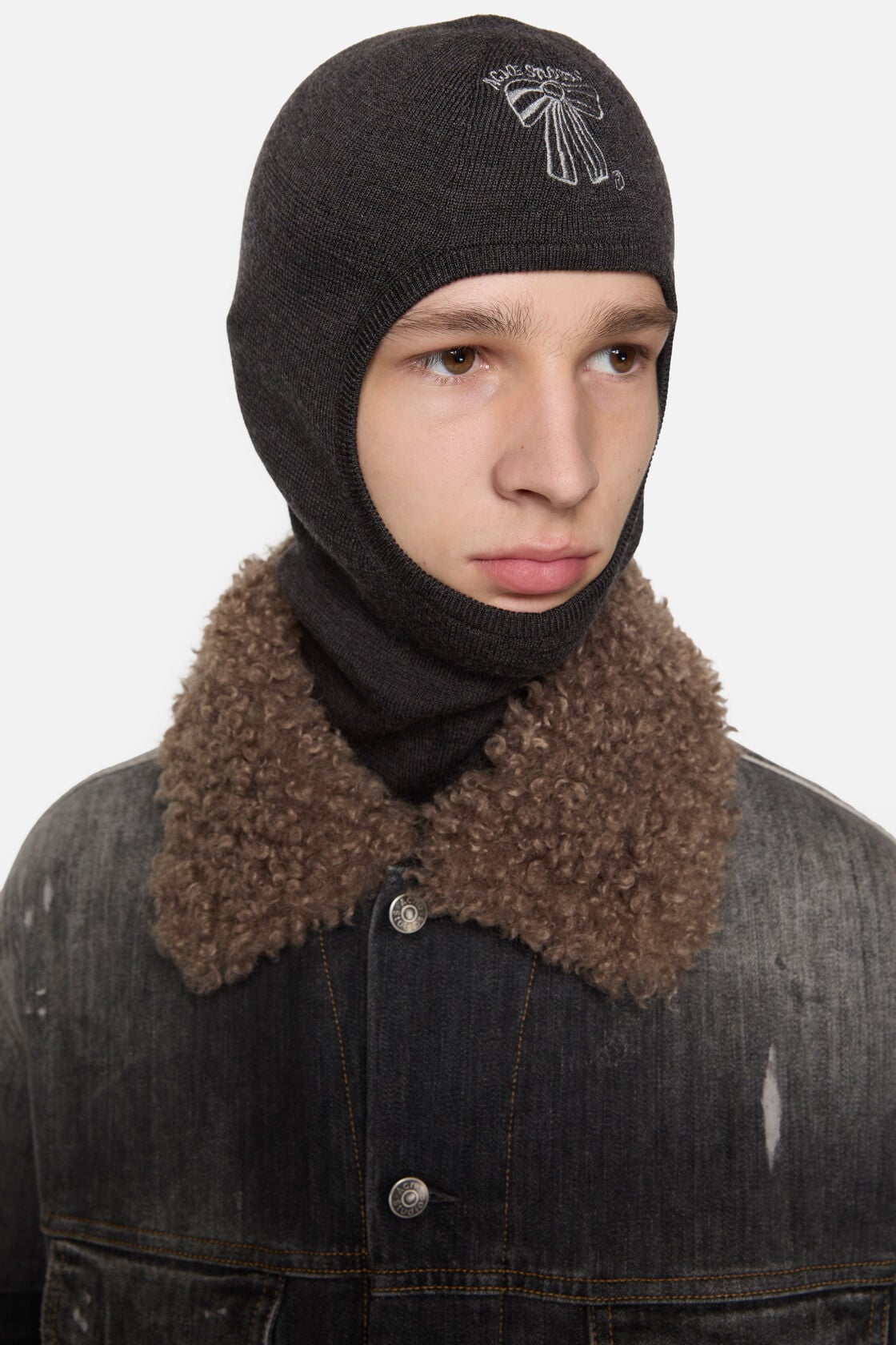 Wool logo balaclava - Anthracite grey