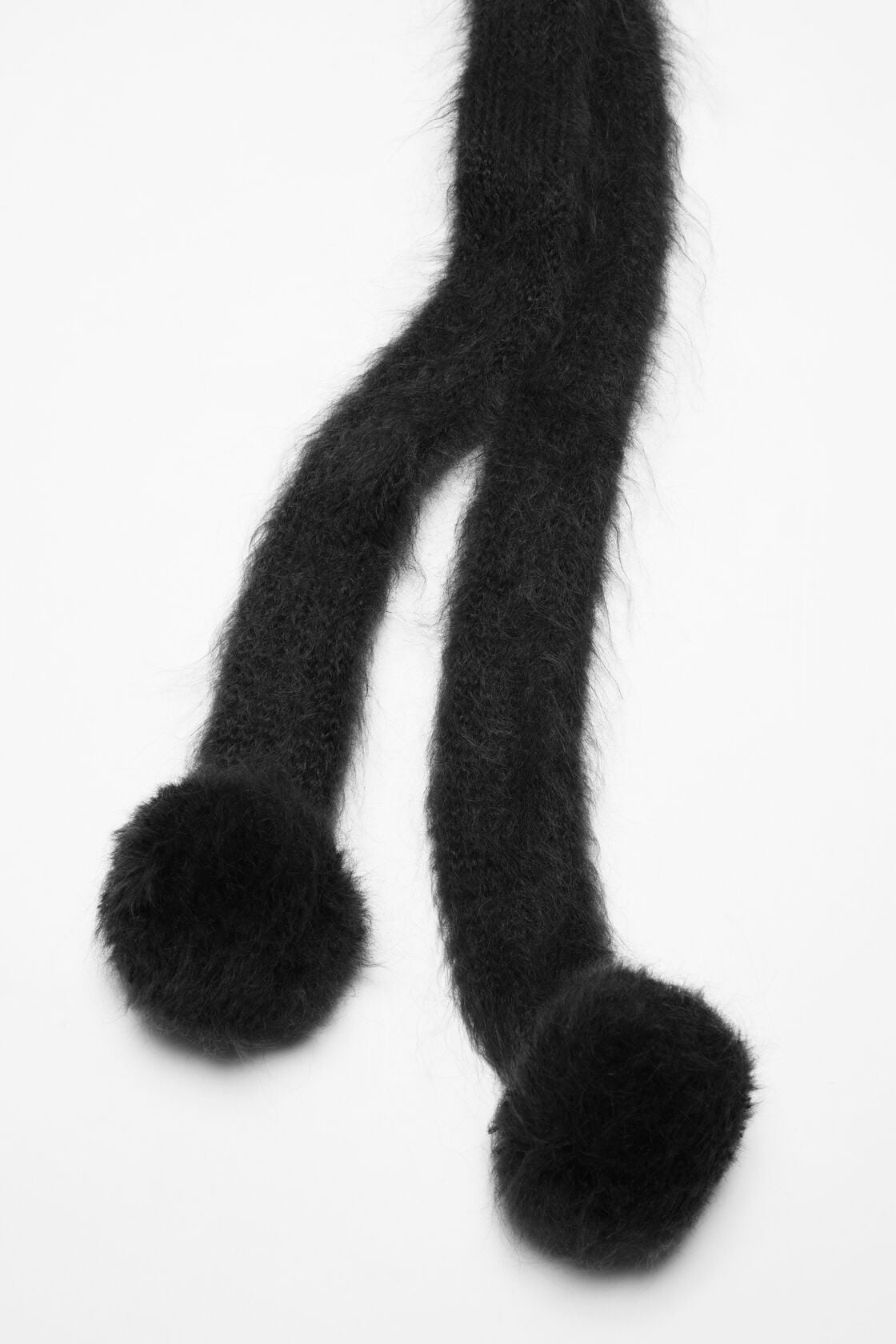 Mohair cap with earflaps - Black