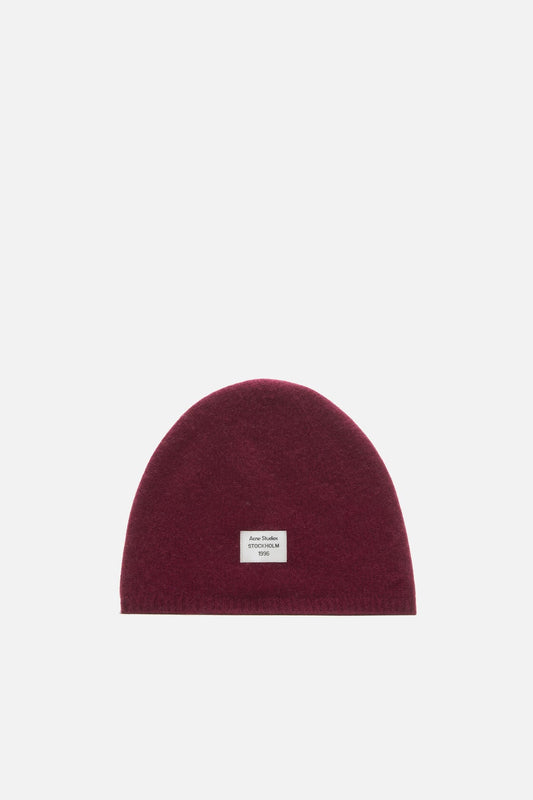 Cashmere beanie with logo - Dark red