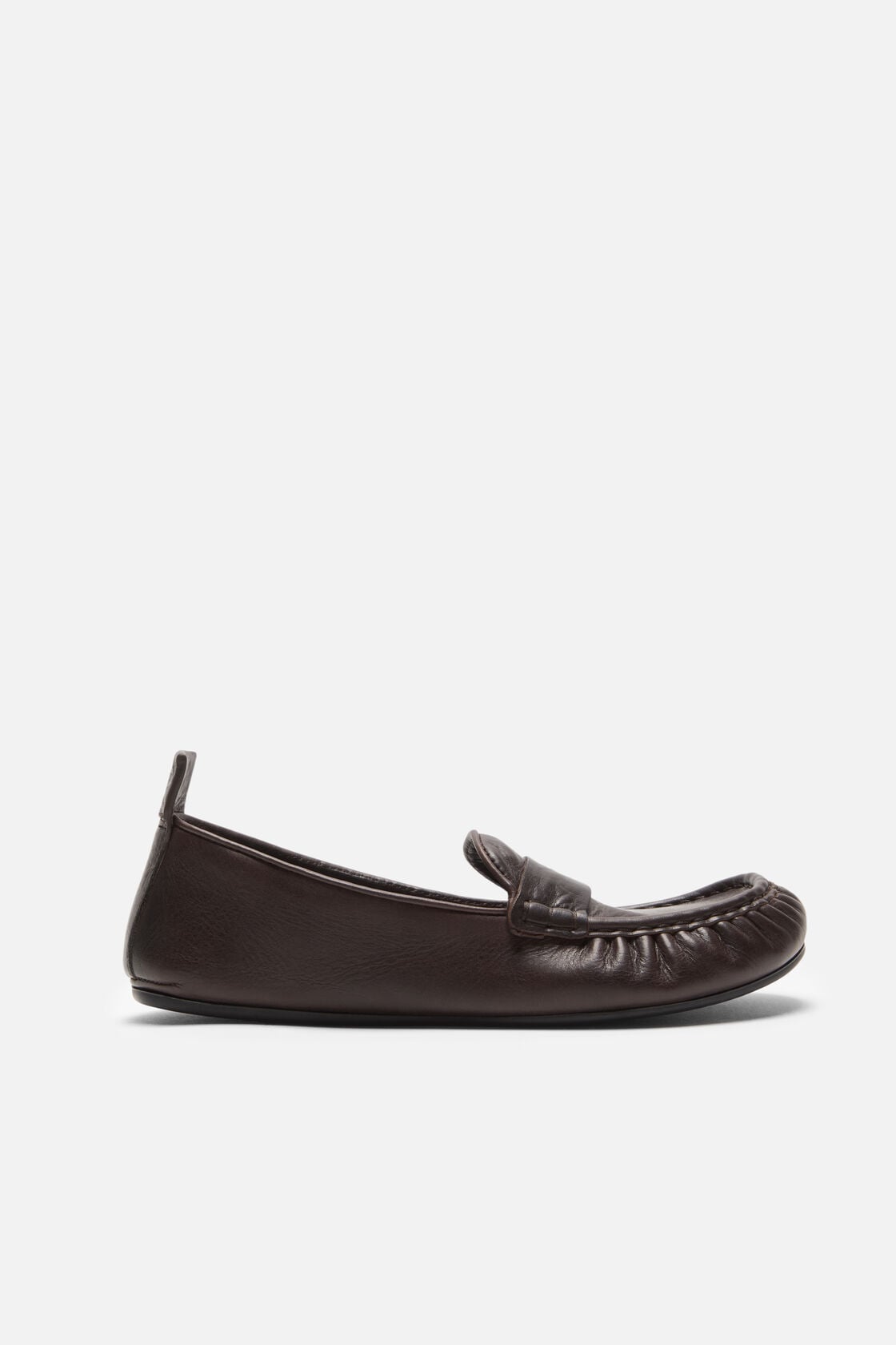 Leather saddle loafers - Dark brown