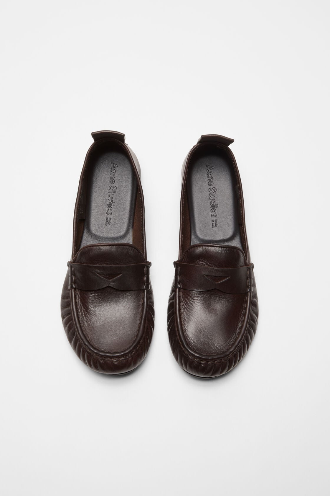 Leather saddle loafers - Dark brown