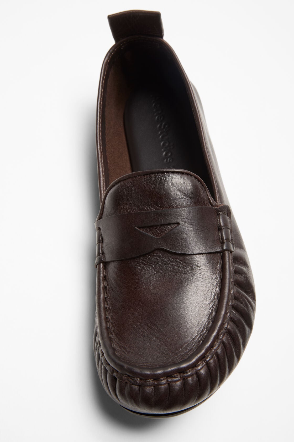Leather saddle loafers - Dark brown