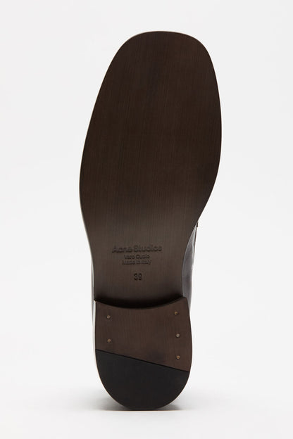 Printed leather loafers - Dark brown
