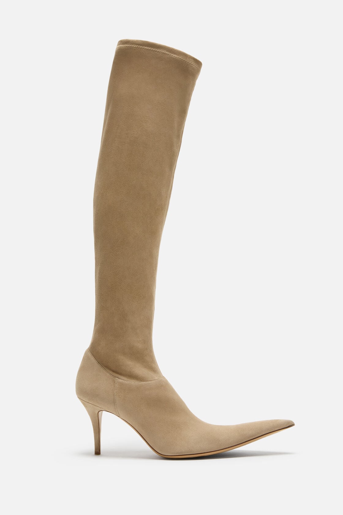 Stretch suede boot - Beige
