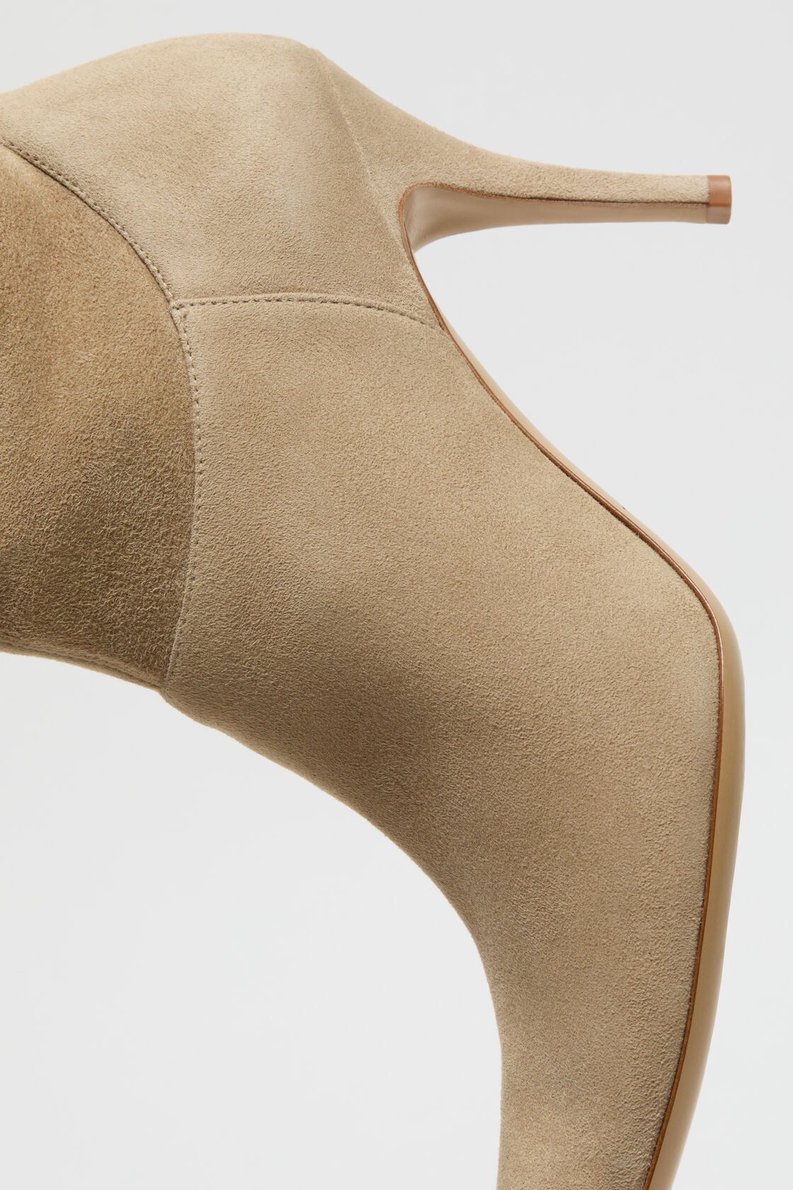 Stretch suede boot - Beige