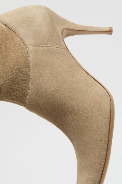 Stretch suede boot - Beige