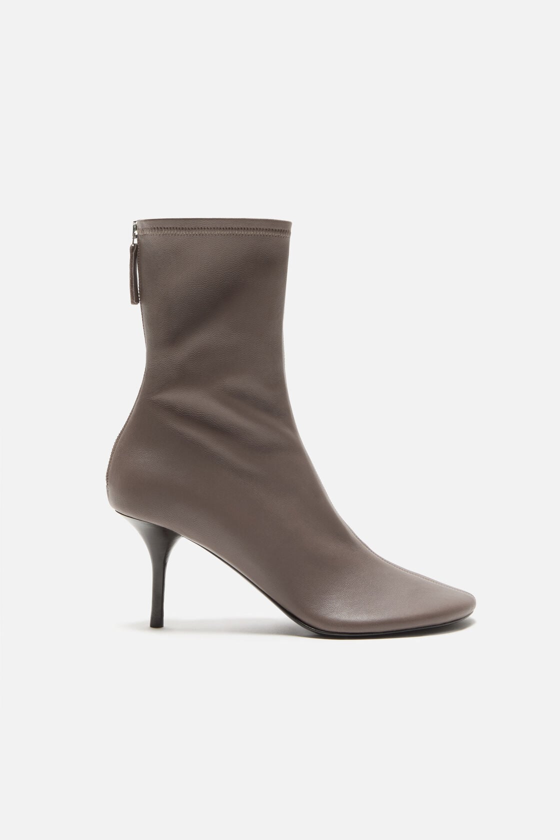Stretch leather ankle boot - Earthy brown