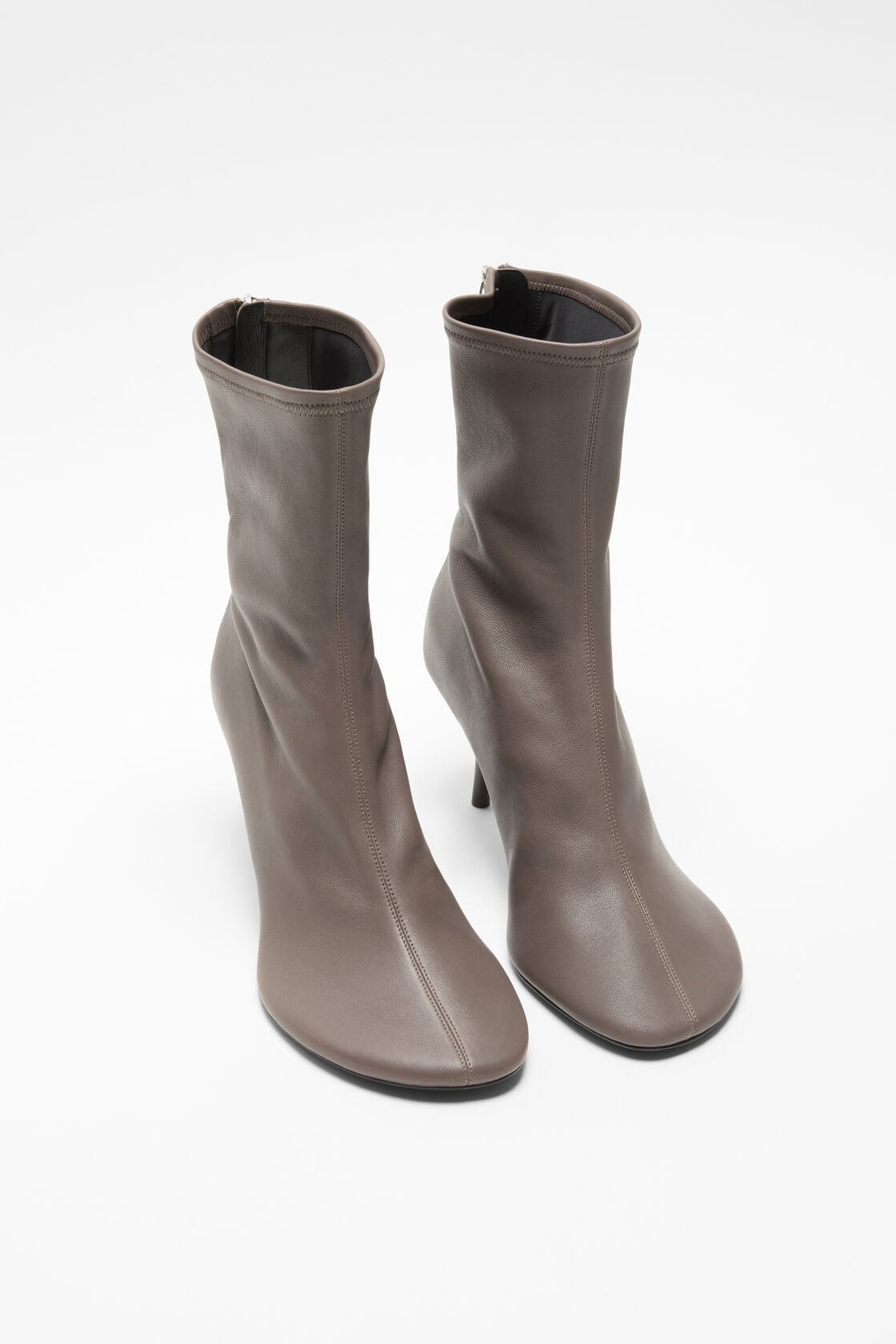 Stretch leather ankle boot - Earthy brown