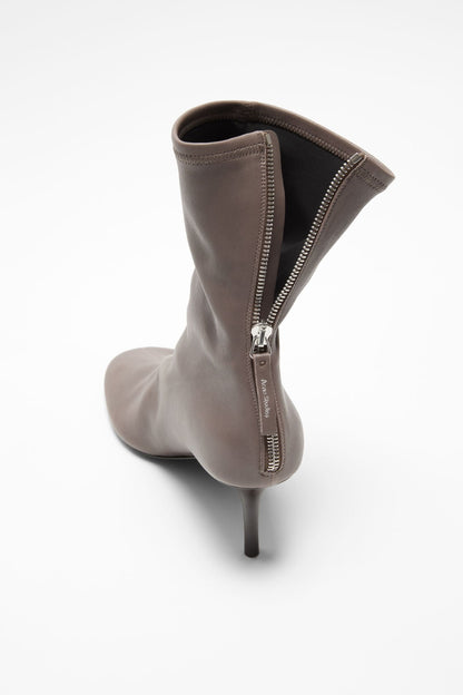 Stretch leather ankle boot - Earthy brown