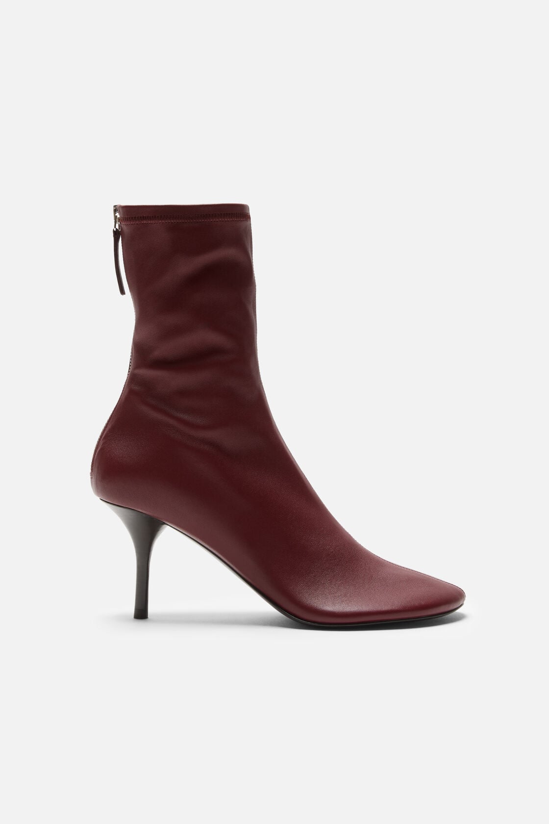 Leather ankle boot - Wine red