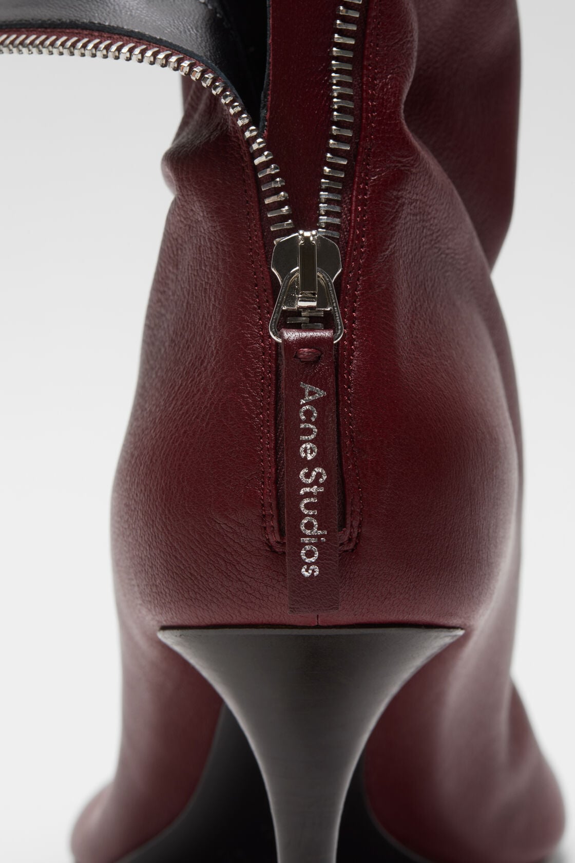 Leather ankle boot - Wine red