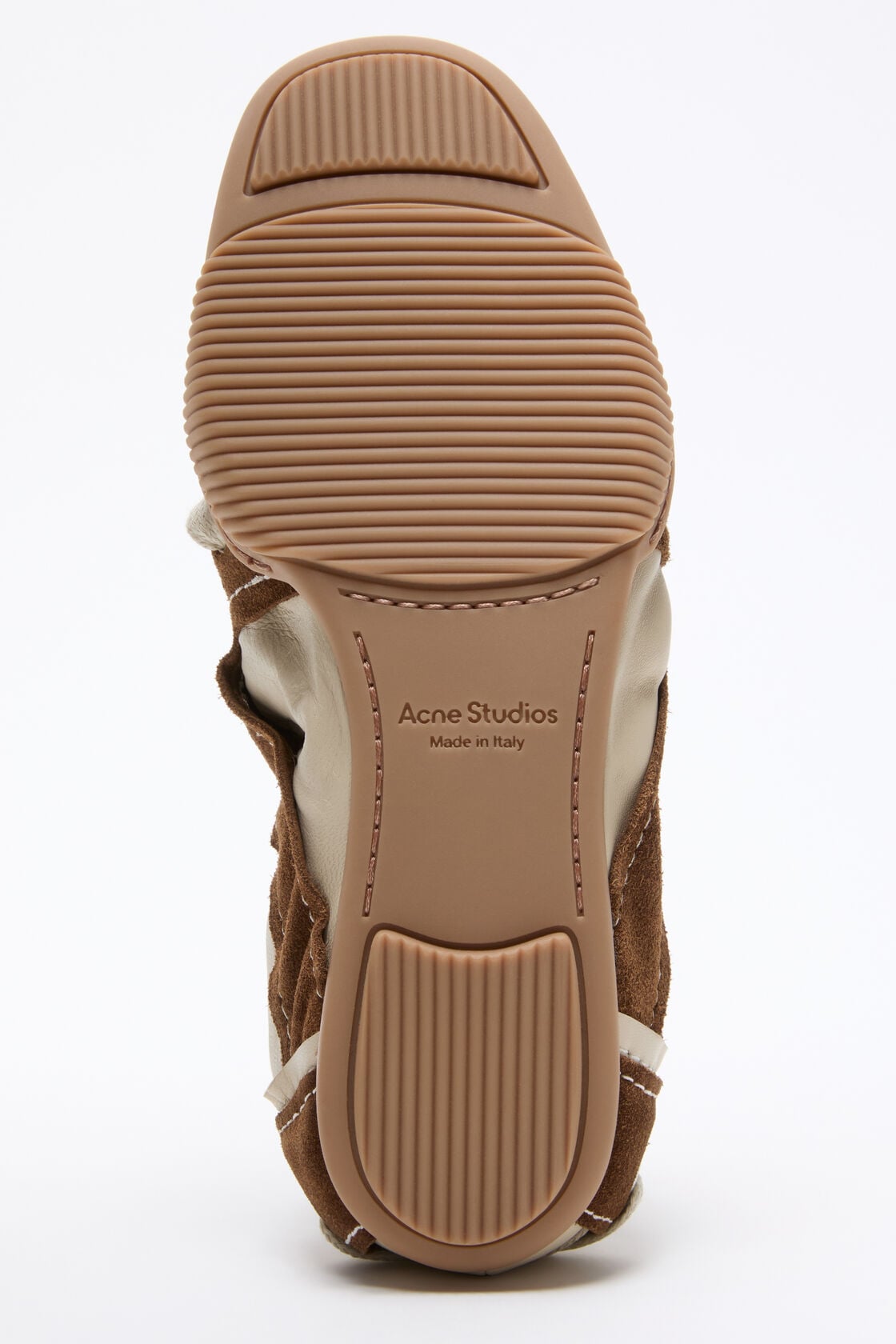 Suede lace-up shoes - Off white/brown