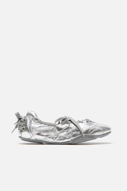 Lace-up leather shoes - Silver/grey