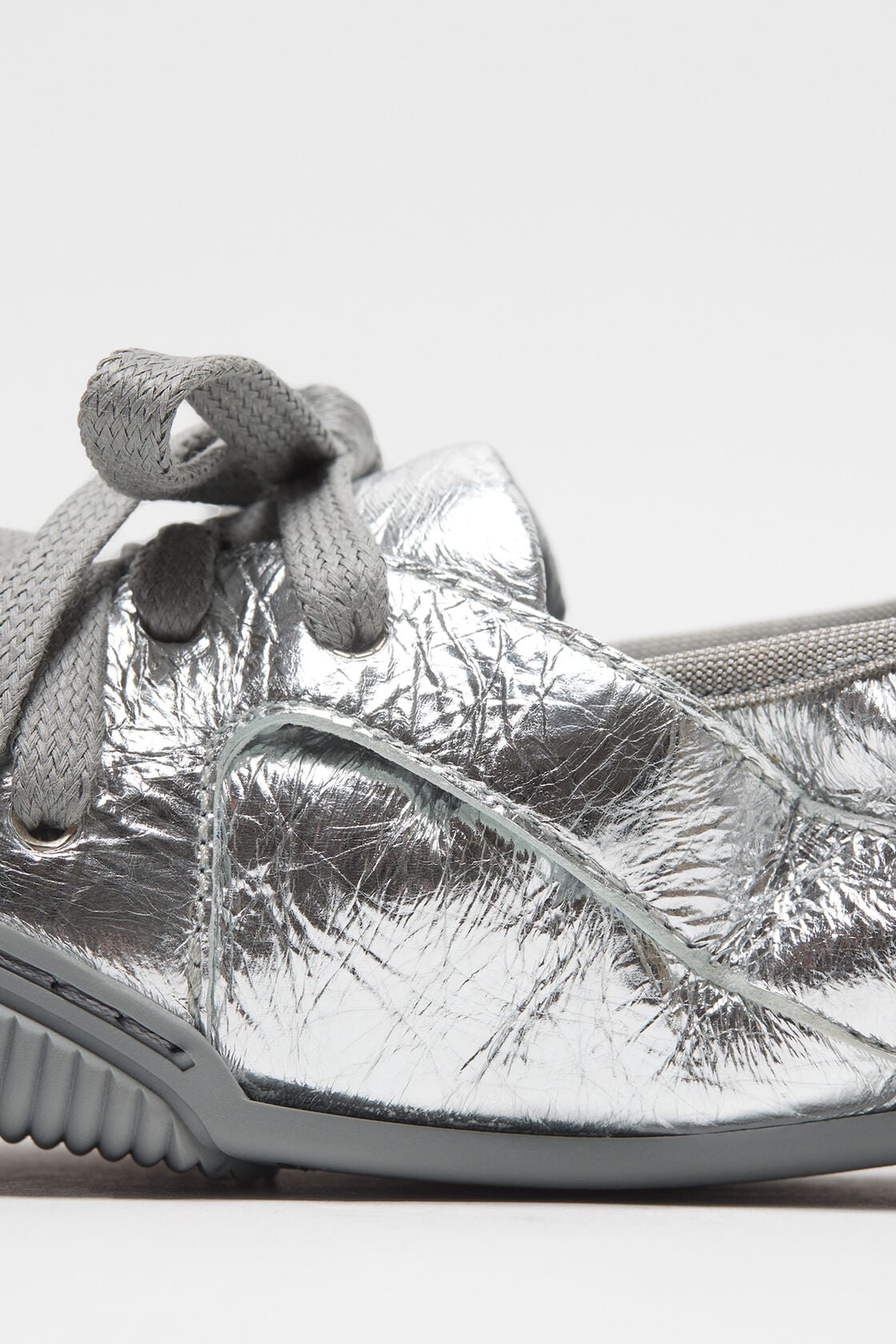 Lace-up leather shoes - Silver/grey