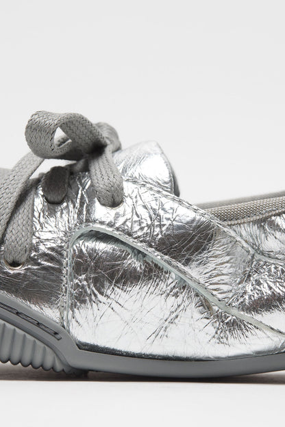 Lace-up leather shoes - Silver/grey