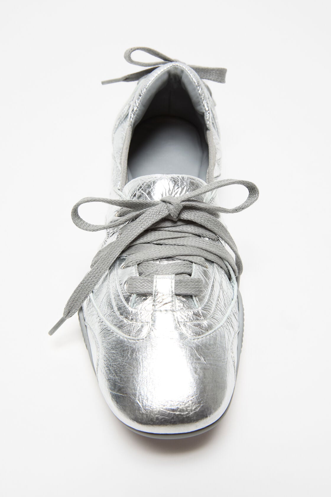 Lace-up leather shoes - Silver/grey