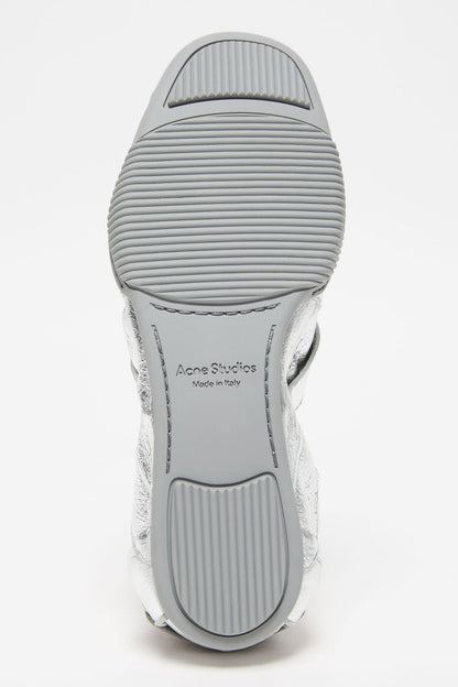 Lace-up leather shoes - Silver/grey