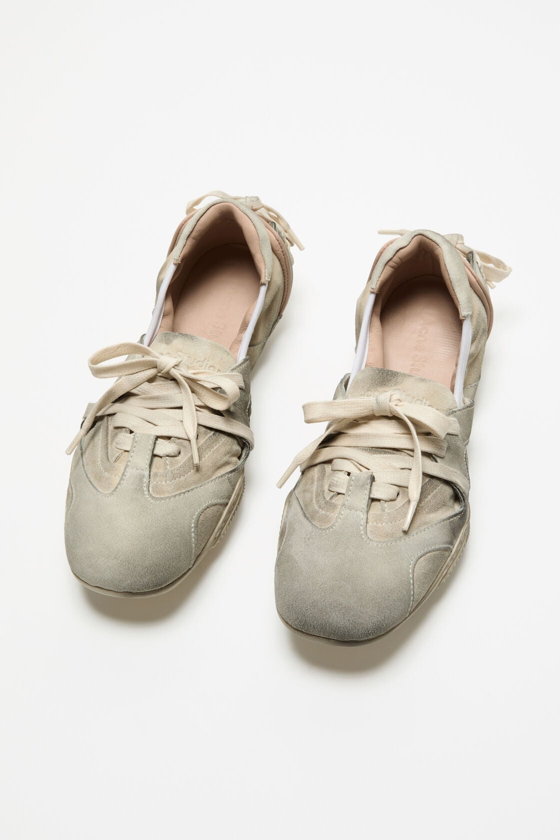 Lace-up suede shoes - Multi White