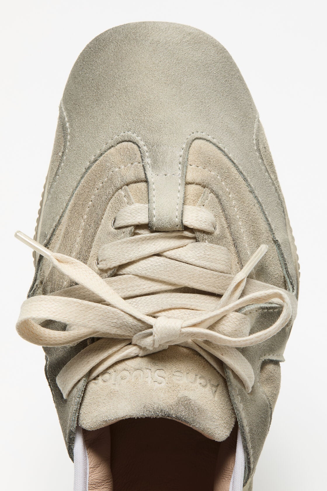 Lace-up suede shoes - Multi White