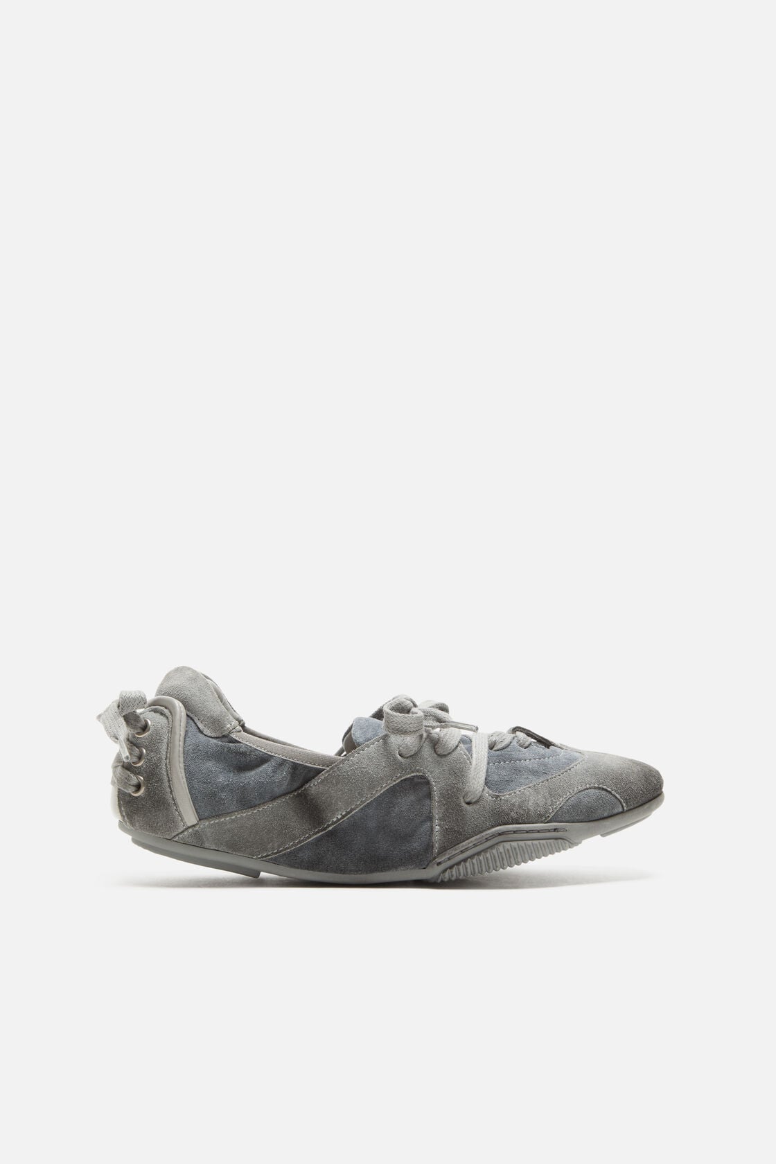 Lace-up suede shoes - Multi grey