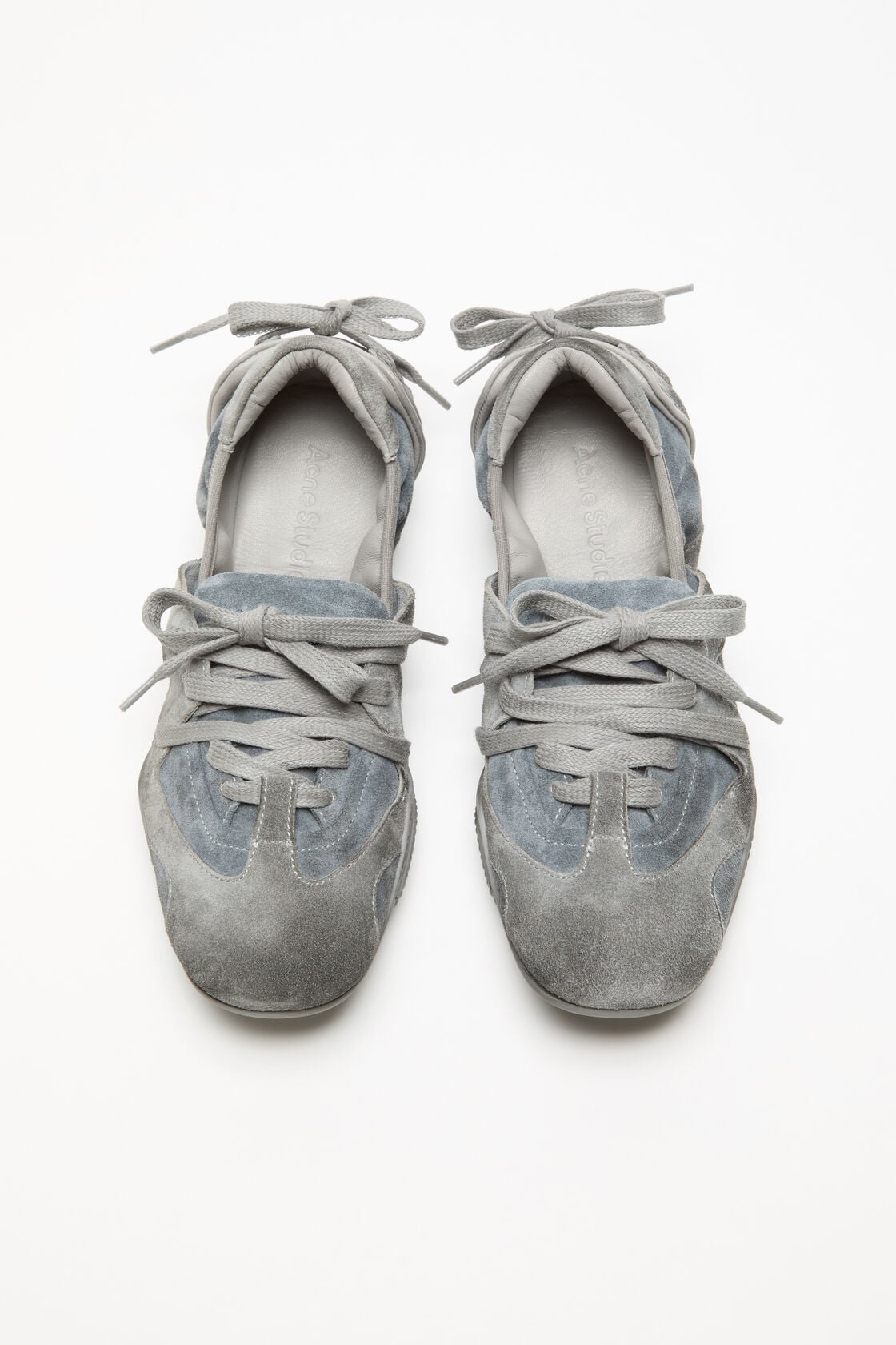 Lace-up suede shoes - Multi grey