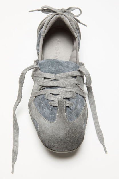 Lace-up suede shoes - Multi grey