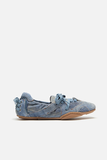 Lace-up leather shoes - Light blue