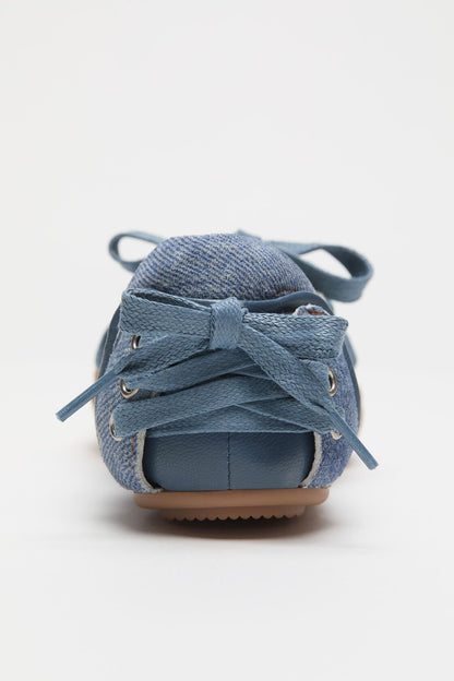 Lace-up leather shoes - Light blue