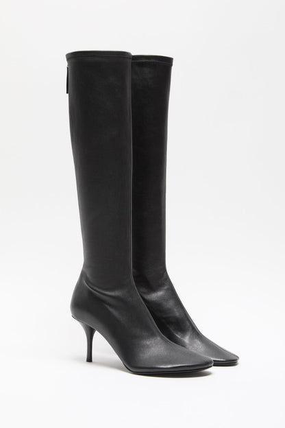 High leather boots - Black