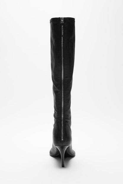 High leather boots - Black