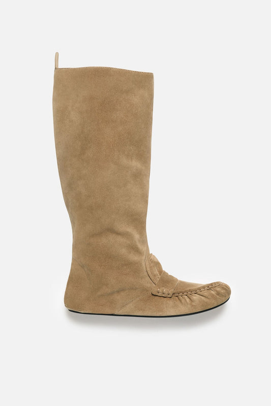 Slouch saddle boots - Beige
