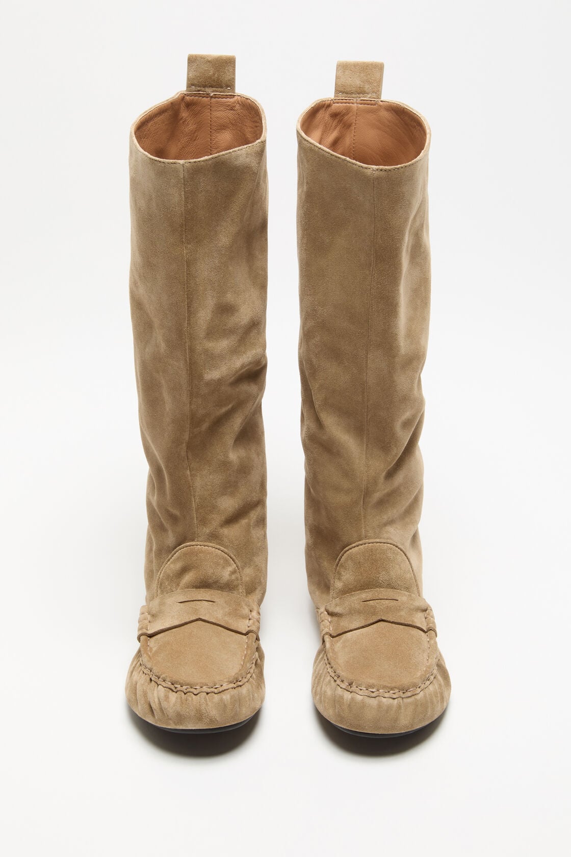 Slouch saddle boots - Beige