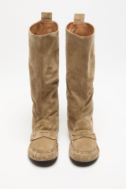 Slouch saddle boots - Beige
