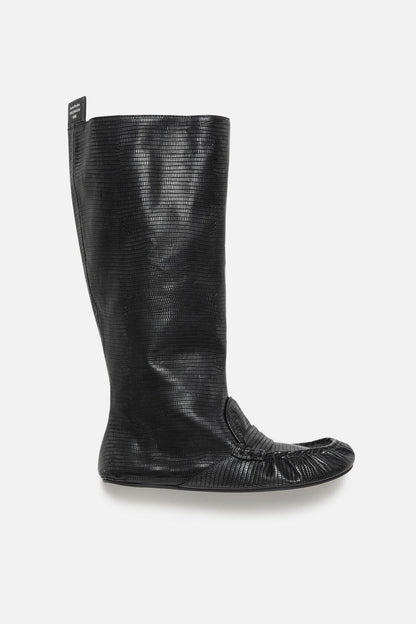 Slouch saddle boots - Black