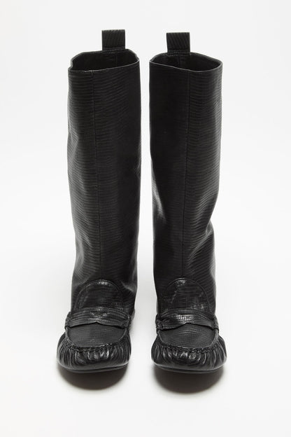 Slouch saddle boots - Black