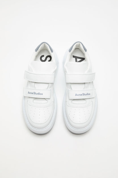 Leather Velcro Sneakers - Grey/optic white