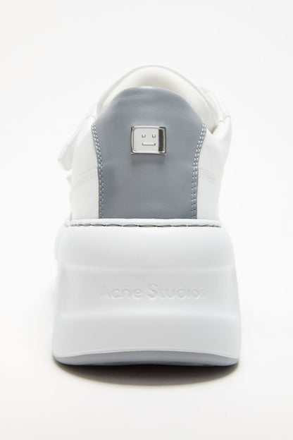Leather Velcro Sneakers - Grey/optic white