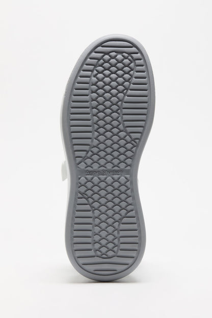 Leather Velcro Sneakers - Grey/optic white