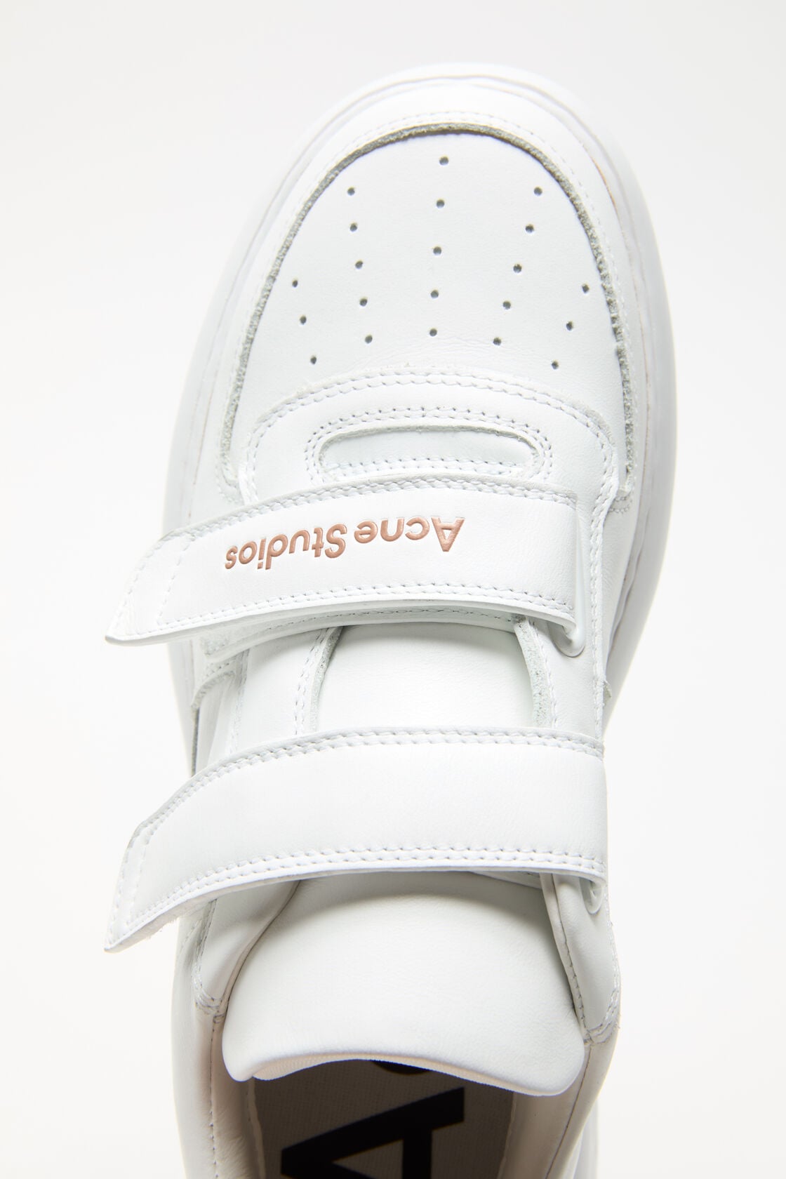 Leather Velcro Sneakers - Sand beige/optic white