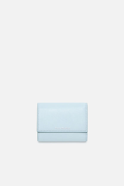 Leather trifold wallet - Dusty blue
