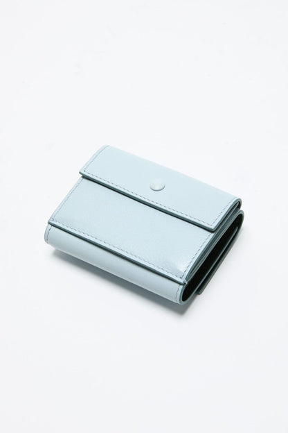Leather trifold wallet - Dusty blue
