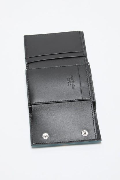 Leather trifold wallet - Dusty blue