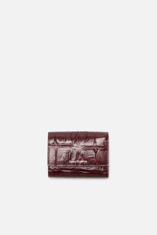 Trifold leather wallet - Burgundy