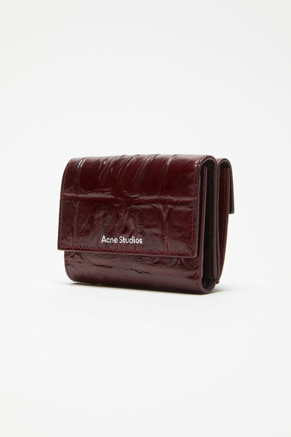 Trifold leather wallet - Burgundy