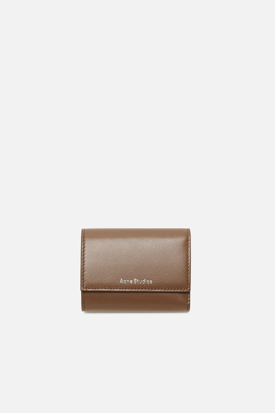 Trifold leather wallet - Camel brown