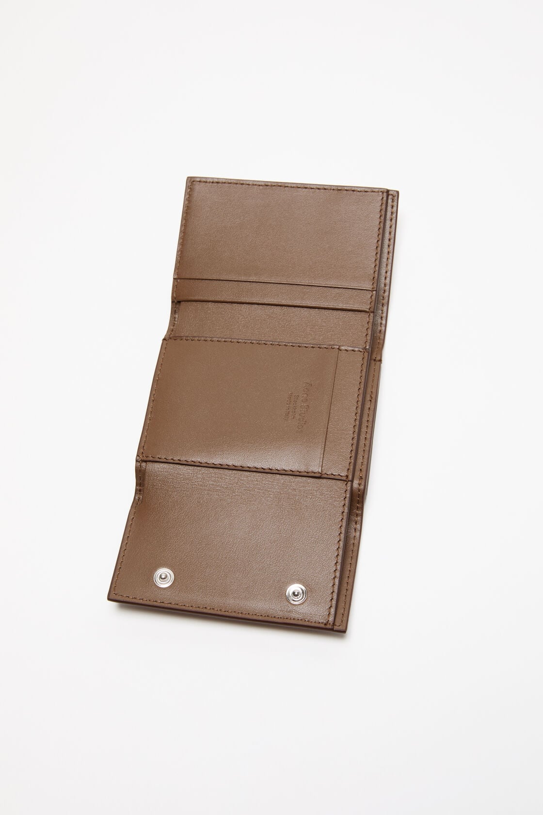 Trifold leather wallet - Camel brown