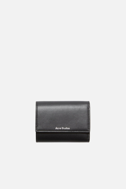 Trifold leather wallet - Black