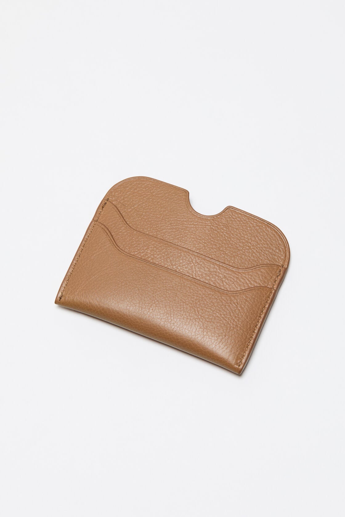 Leather card holder wallet - Caramel brown