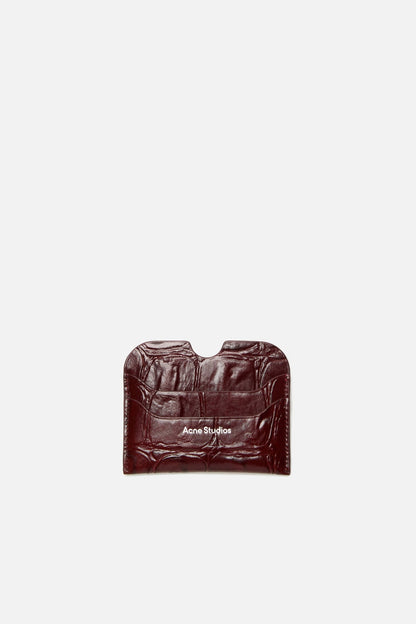 Leather card holder - Burgundy